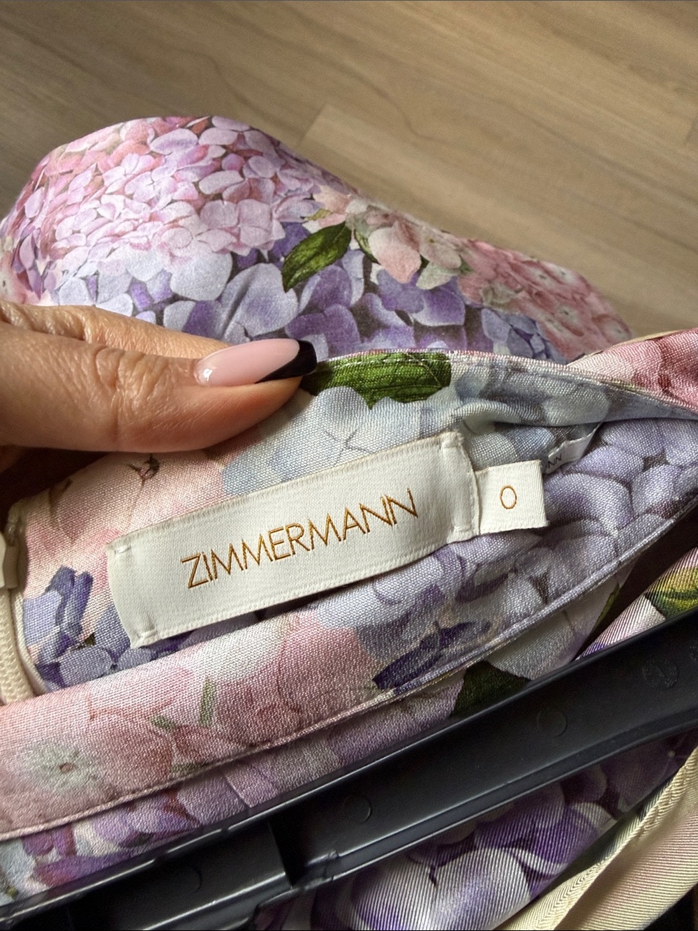 Zimmermann Hydrangea Tie-Waist High-Rise Shorts - Pink & Lavender - Picture 3 of 5